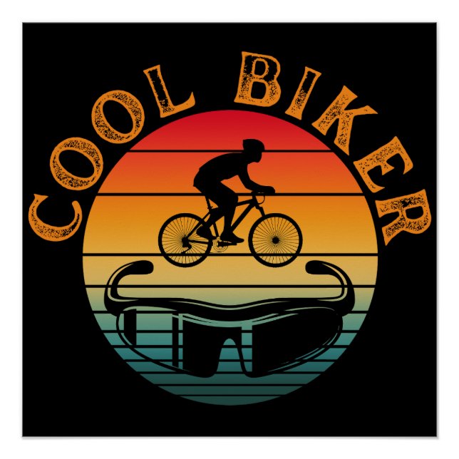 Poster Lunettes de soleil Cool Biker Sunset (Devant)