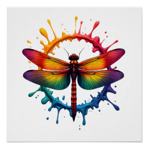 Poster Lunettes de soleil Cool Graphic Tie Dye Dragonfly