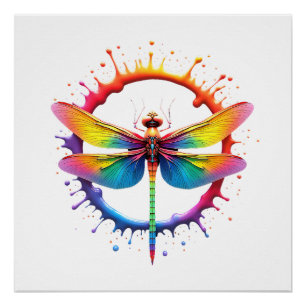 Poster Lunettes de soleil Cool Graphic Tie Dye Dragonfly