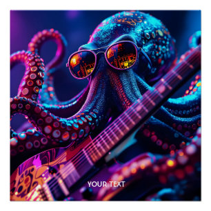Poster Lunettes de soleil de guitare Imaginaire Cute Octo