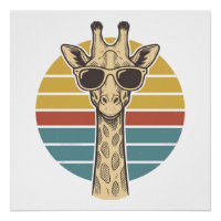 Lunettes de soleil girafe vintage vecteur crépuscu