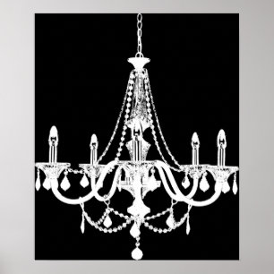 Poster Lustre blanc et noir chic