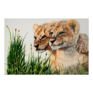 Poster lustré des lionnes de Besties