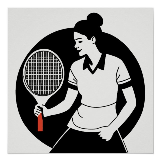 Poster lustré du joueur de tennis (Devant)