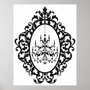 Poster Lustre vintage dans cadre antique
