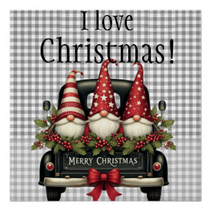 Poster Lutins de Noël “J'adore Noël”