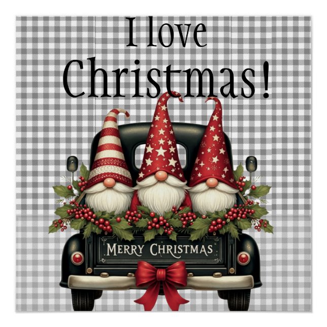 Poster Lutins de Noël “J'adore Noël” (Devant)