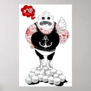 Poster Lutteur tatoué par graisse
