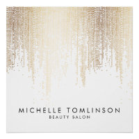 Luxe Faux Gold Confetti Rain Salon de Beauté
