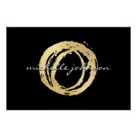 Luxe Faux Gold Peint Cercle Designer logo noir
