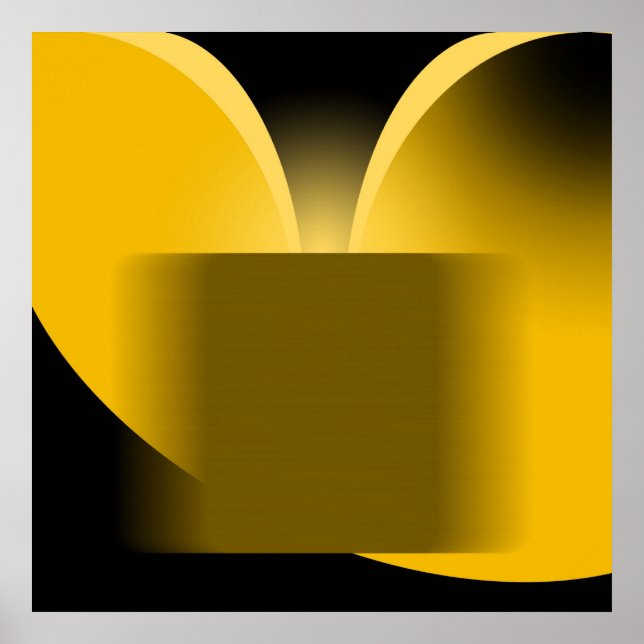 Poster Luxe jaune Abstrait avec noir AP0004 (Devant)