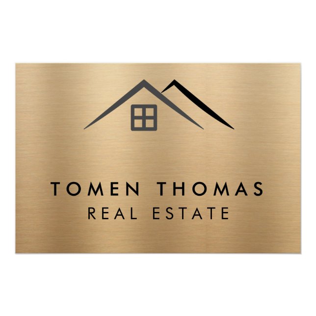 Poster Luxueux Métallurgique Or Immobilier (Devant)