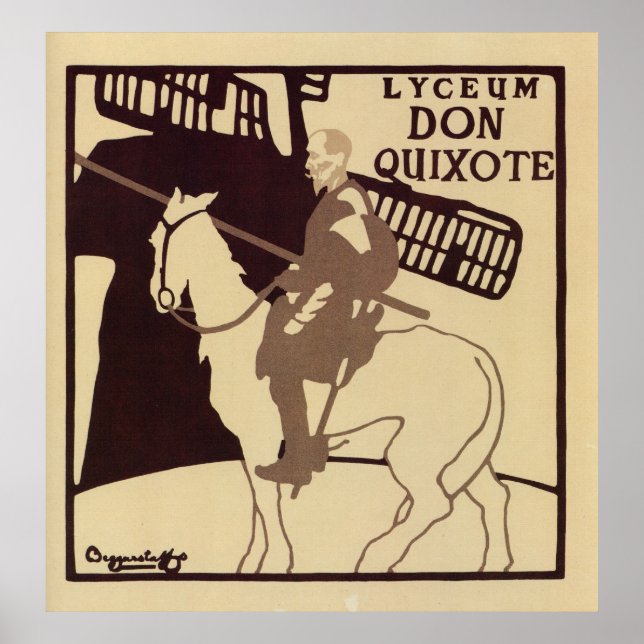 Poster Lyceum Theater Don Quichotte vintage ad (Devant)