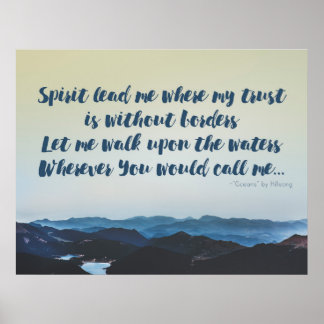 Poster lyrique "Spirit Lead Me" de Hillsong "Ocean
