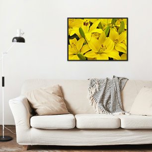 Poster Lys Asiatiques Jaunes Floral