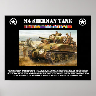 Poster M-4 Sherman Tank