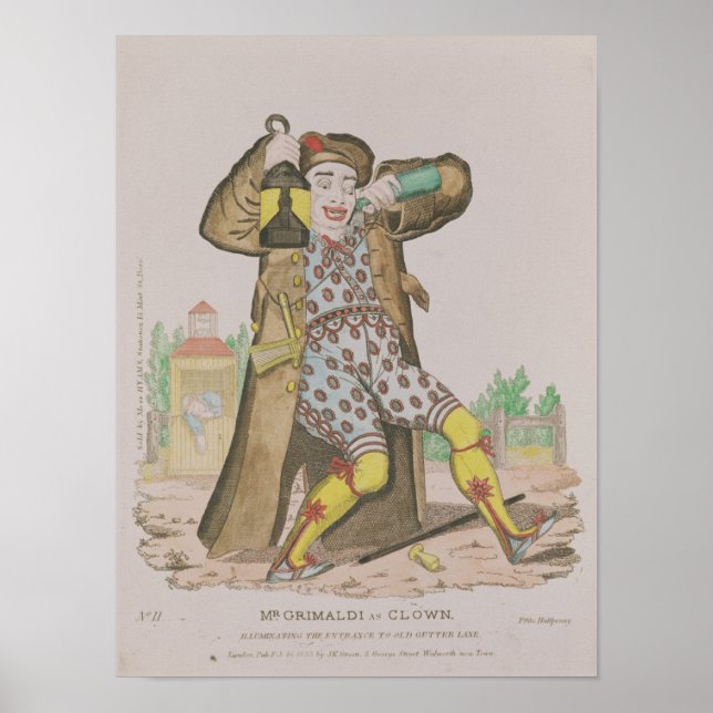 Poster M. Grimaldi en clown, illuminant le (Devant)