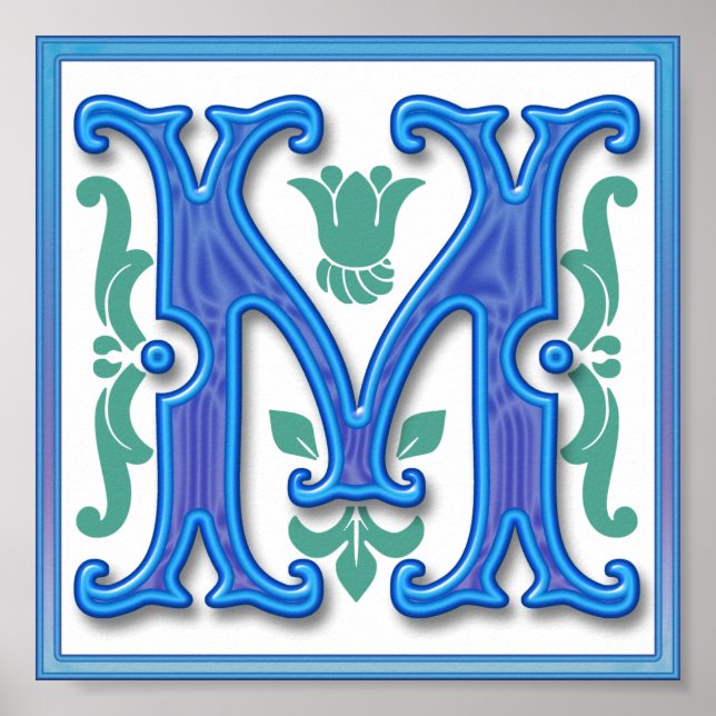 Poster M - Lettre Vintage M (Devant)