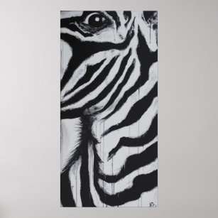Poster M. Zebra Eye Faune Plaines Africaines Peinture Art