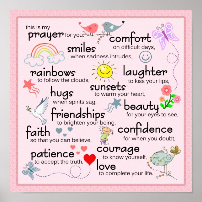 Poster Ma prière pour vous en rose (Devant)