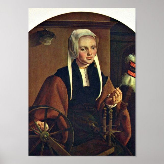 Poster Maarten van Heemskerck - Portrait d'une femme (Devant)