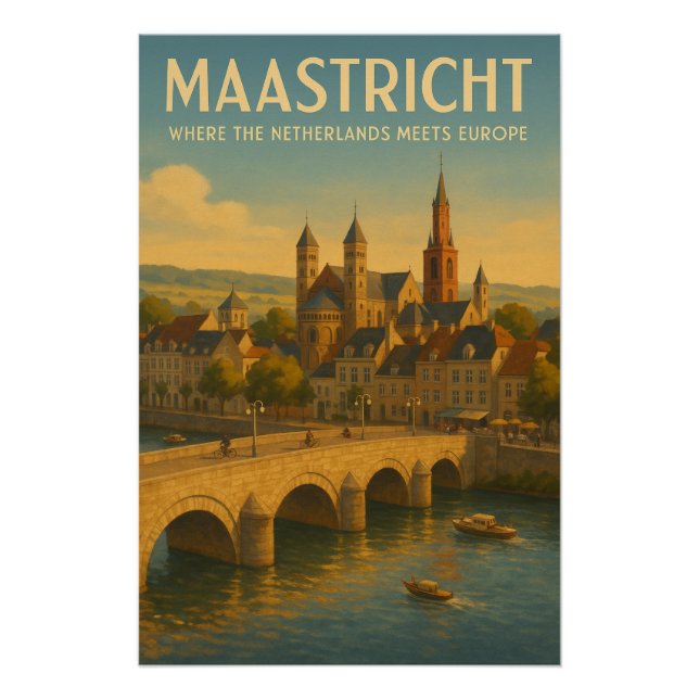 Poster MAASTRICHT – Où les Pays-Bas se rencontrent l'Euro (Devant)