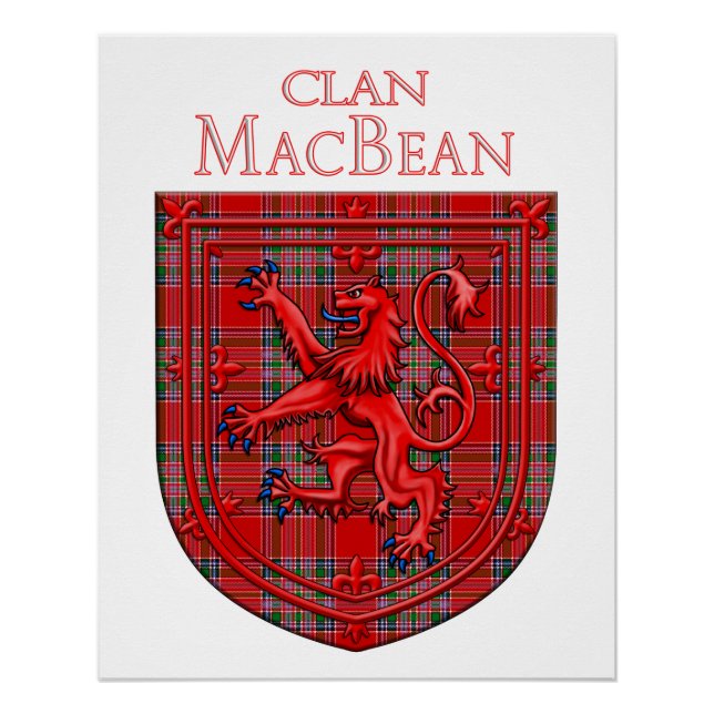 Poster MacBean Tartan Scottish Plaid Lion Rampant (Devant)