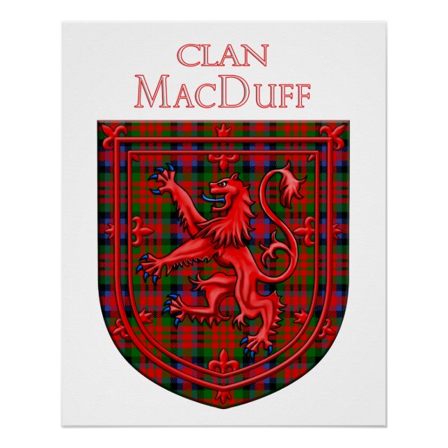 Poster MacDuff Tartan Scottish Plaid Lion Rampant (Devant)