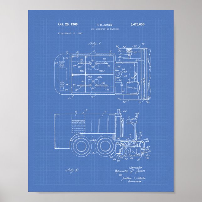 Poster Machine à glace 1969 Brevet d'art - Plan directeur (Devant)