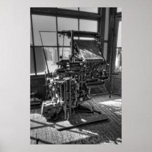 Poster Machine de disposition de journaux Linotype