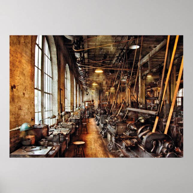 Poster Machiniste - Machine Shop vers les années 1900 (Devant)