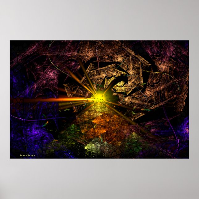 Poster Machu Picchu 3D Fractal Art (Devant)