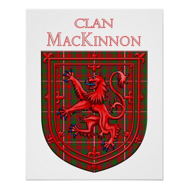 Poster MacKinnon Tartan Scottish Plaid Lion Rampant (Devant)