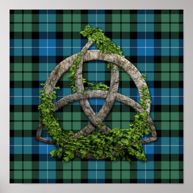 Poster MacKirdy Tartan And Celtic Trinity Knot (Devant)