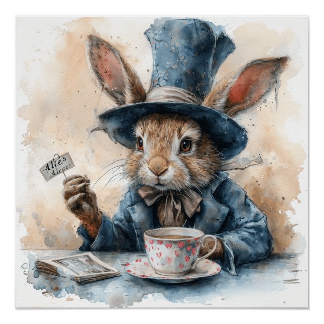 Poster Mad Hatter : Trucs Casquettes et thé (Devant)
