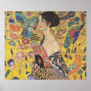 Poster Madame avec la fan - Gustav Klimt