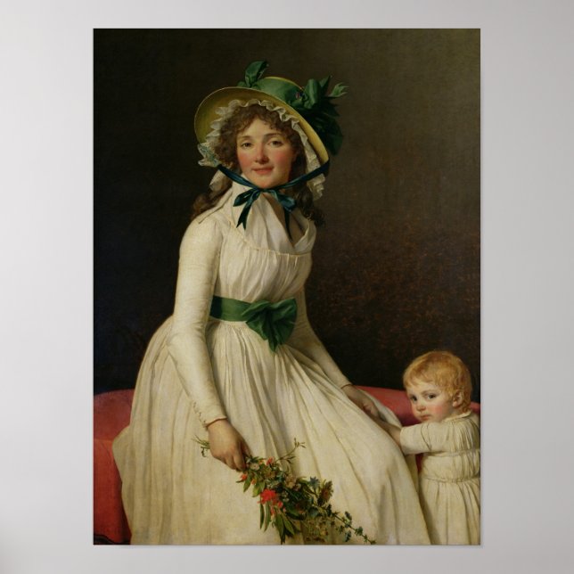 Poster Madame Pierre Seriziat avec son Fils, Emile (Devant)