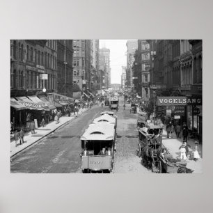 Poster Madison Street, Chicago, 1900