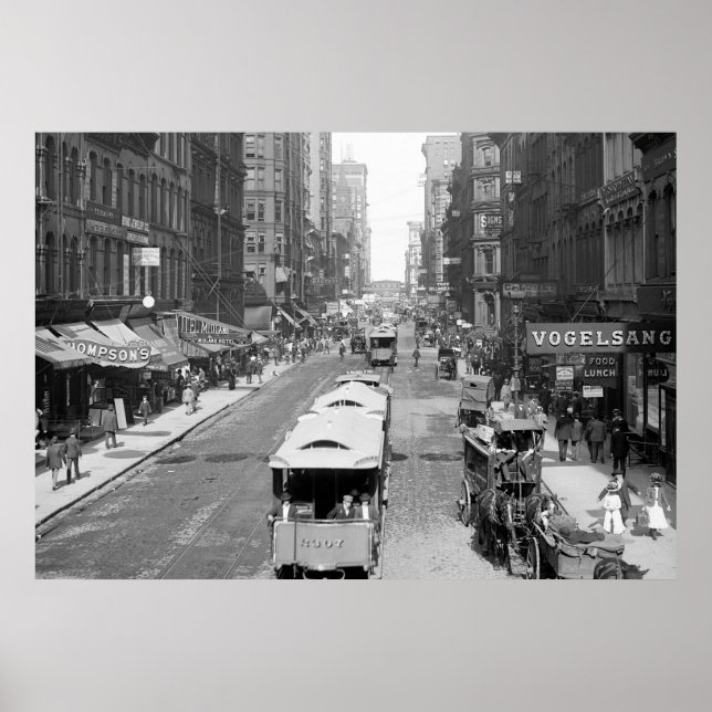 Poster Madison Street, Chicago, 1900 (Devant)
