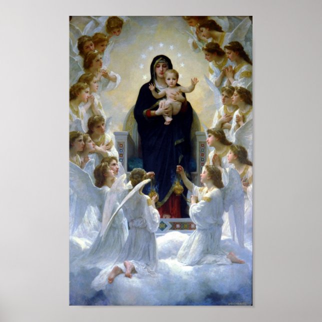 Poster Madona Reine des Anges Bouguereau Regina Angelorum (Devant)