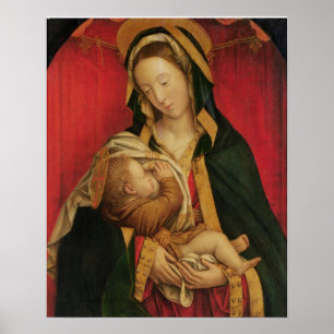 Poster Madonna allaitant son enfant, 1520-30 (huile sur