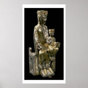 Poster Madonna and Child Enthroned, statuette, French, 12