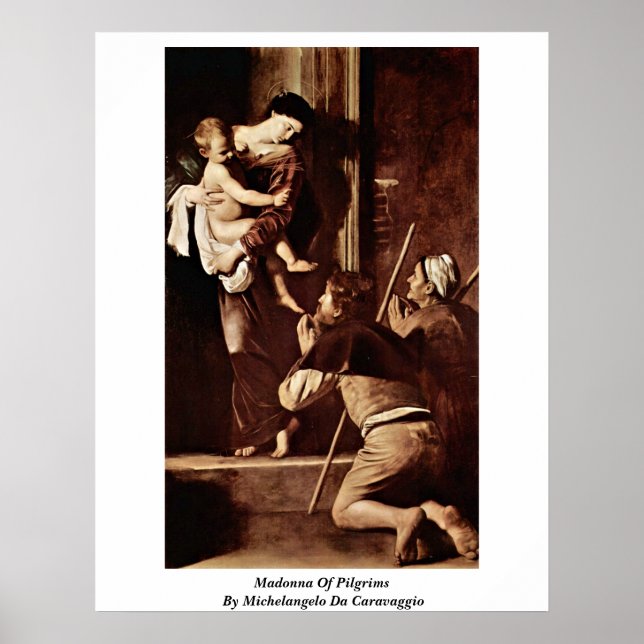 Poster Madonna Des Pèlerins De Michel-Ange Da Caravaggio (Devant)