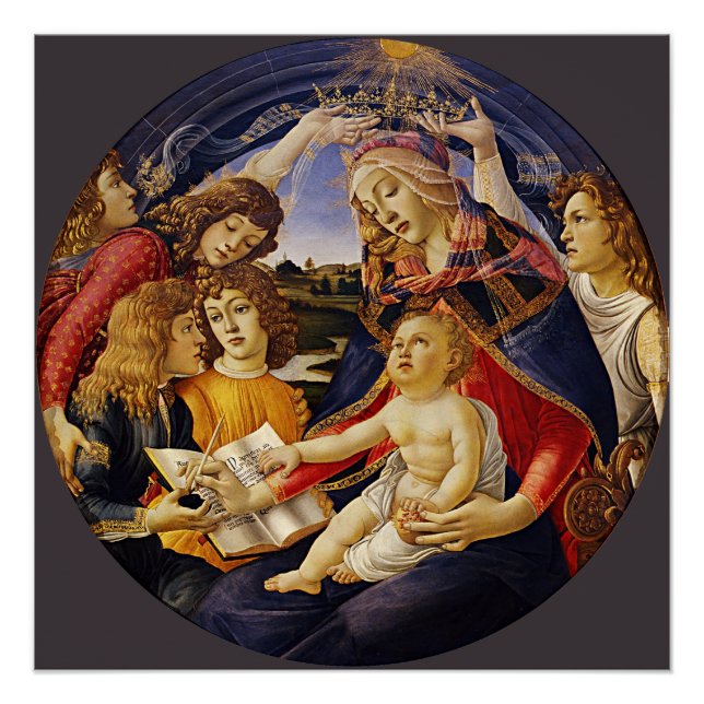 Poster Madonna du Magnificat Botticelli Glossy (Devant)