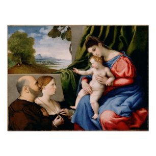 Poster Madonna et enfant avec le St John infantile