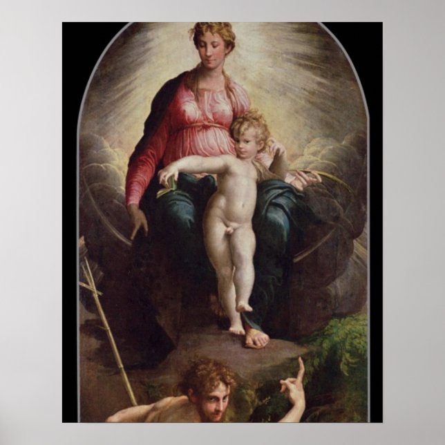 Poster Madonna et Enfant avec Saint Jean et Saint Jérôme, (Devant)