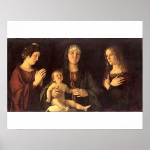 Poster Madonna et Enfant avec St. Mary Magdalene et St.