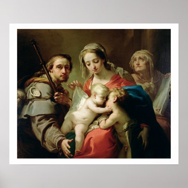 Poster Madonna et l'enfant avec les saints Jean, Anna et  (Devant)