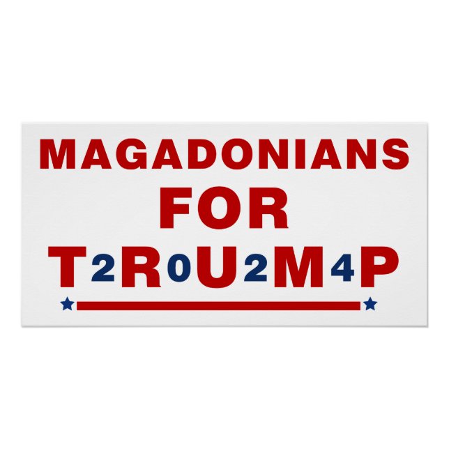 Poster Magadoniens pour Trump 2024 Red Blue Star (Devant)