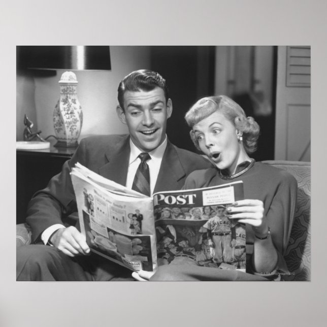 Poster Magazine Couple Reading (Devant)